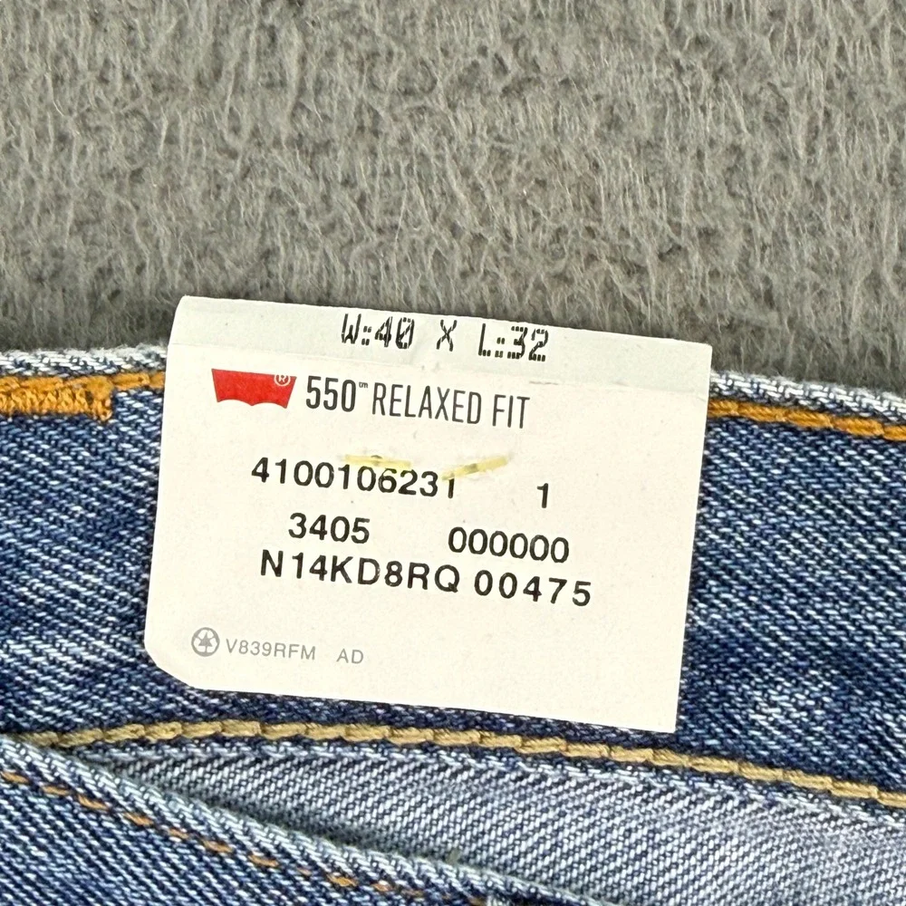 Levi's 550 Jeans Mens 40x32 Blue Relaxed Fit Denim Medium Wash Y2K Deadstock